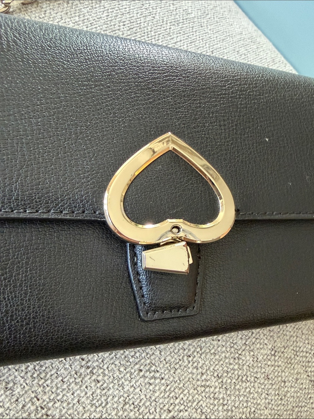 kate spade Black Leather Wallet with Gold Spade Clasp - Picture 9 of 9